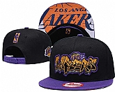Lakers Team Logo Black Purple Adjustable Hat GS,baseball caps,new era cap wholesale,wholesale hats